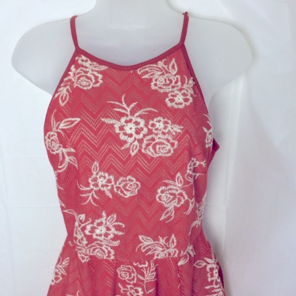 Honey and Rosie Festival Boho Sleeveless Mini Red Pattern Tank Dress ✌🏽 - Picture 5 of 8